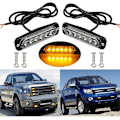 Pikkukuva 3 / 5: Hätävilkku, 8 kpl 6 LED:n keltaista vilkkuvaa lamppua, 12/24V varoitusvilkut autoon