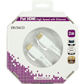Pikkukuva 4 / 5: Litteä HDMI-kaapeli, HDMI High Speed Ethernetillä, 4K, 2 m, valkoinen
