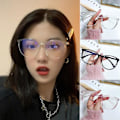Miniatyrbild 2 av 5: Färgförändrande blått ljusglasögon PC Retro Glasögon Mode Full Frame Glasögon För Kvinnor Män Anti Glare För Daglig Användning Transparent Ram