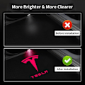 Pikkukuva 3 / 5: 4 kpl Tesla Lätäkkövalot Auton Oven Logoprojektorilamput, Erittäin Kirkkaat Haalistumattomat Tervetuliaisvalot Työkaluilla, Plug & Play (Punainen)