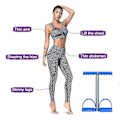Miniatyrbillede 3 af 4: Bran Elastisk Sit Up Træktov Fjederspænding Fodpedal Mave Ben Træningsredskab Mave Trimmer Udstyr Bodybuilding Hjem Gym Arm Talje Sport Fitness St
