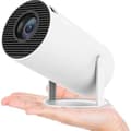 HY300 Pro Mini Projektor 4K Stöd Android 12 WiFi 6 Bluetooth 5.2 Automatisk Keystone för Hemmabio Resor Vit