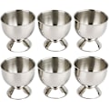 Miniatyrbilde 1 av 5: 6 stk eggkoppholder i rustfritt stål for bløtkokte egg (eggkopper)