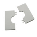 Miniatyrbilde 3 av 5: Veggsplitt 2 sett hvite ABS plast firkantede escutcheon plater med 28mm / 1,1 tommers diameter hullveggmontert vanndeksel
