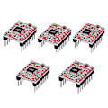 Miniatyrbilde 2 av 5: 5 stk A4988 Stepstick Stepper Motor Driver Modul Med Kjøleribbe For 3d Printer Reprap Egnet
