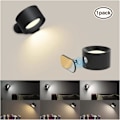 Miniatyrbillede 2 af 5: LED vægmonterede lamper USB genopladelig 360° roterende magnetisk kugle touch-kontrol væglampe til soveværelse læsning seng