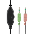 Miniatyrbillede 3 af 5: Headset, lydstyrkekontrol på kablet, 2 x 3,5 mm, 2 m kabel