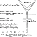 Miniatyrbild 2 av 5: Litet korshalsband för kvinnor män vitt guld 925 silverhalsband med Lmell-hänge present