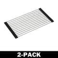 Oprullelig opvaskestativ i rustfrit stål pladsbesparende over vask til køkkenbord 2-pak 37 x 23 cm 2-Pack