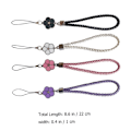 Miniatyrbild 5 av 5: 4 st Mobiltelefon Charm Telefon Lanyard handledsrem för flickor Telefon Charms Rem Nyckelring Blomma Telefon Charms handledsrem