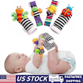 Miniatyrbillede 1 af 5: Baby Sensory Legetøj Sokker & Armbånd Lamaze Rangle Sæt Armbånd Nyfødt Gave, 4 stk. A