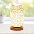 Miniatyrbilde 2 av 5: Moderne bordlampe i bambus og rotting med trebase - Cre