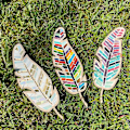 Miniatyrbilde 1 av 5: DIY Mosaikksett, Kreativitet DIY Mosaikk Familie Sett, Lyse Fjær DIY Mosaikksett for Voksne, Julefjær Hjemmedekor Gaver