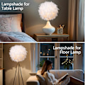 Miniatyrbillede 3 af 6: 40 cm Hvid Fjer Loftlampe Hængende Lampeskærm, Ikke-Elektrisk Lampeskærm til Gulvlampe og Bordlampe, ID 30 cm, OD 40 cm hvid white