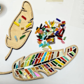 Miniatyrbild 4 av 5: DIY Mosaik Kit, Kreativitet DIY Mosaik Familj Kit, Ljus Fjäder DIY Mosaik Kit för Vuxna, Jul Fjäder Heminredning Gåvor