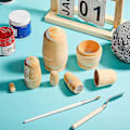 Miniatyrbild 4 av 5: Omålade ryska dockor DIY tomma dockor ofärdiga dockor kit Matryoshka Nest