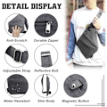Miniatyrbild 2 av 5: Stöldskyddad Crossbody-väska för personligt bruk, Stöldskyddad Crossbody-väska för resor, Snedsydd Väska (Grå) grå