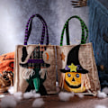 Miniatyrbillede 5 af 5: Halloween Ornament Gennem Græskar Skelet Heks Goodie Bag Linned Gavepose (stil 4)
