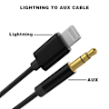 Pikkukuva 3 / 3: 2M Lightning - AUX 3,5 mm Kaapeli/Adapteri Auto Musta