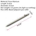 Miniatyrbilde 4 av 5: Mini Titanium Pen, Bærbar EDC Gadget Utendørs Utstyr Personlighet Kreativ Signatur Pen Mini EDC Pen Utendørs verktøy