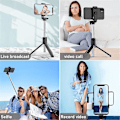 Miniatyrbillede 4 af 4: 2022 Ny R1 Multifunktion Med Fyldlys Desktop Bracket Live Broadcast Bracket Mobiltelefon Bluetooth Fjernbetjening Selfie Stick