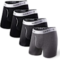 Pikkukuva 1 / 7: Pehmeät ja hengittävät miesten bokserit (4 tai 7 kpl) MUSTA Harmaa Harmaa2 BLACK Gray Gray2 XL
