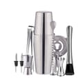 Cocktail Shaker Set Rostfritt Stål Dubbel Shaker Med Bartillbehör för Hemmabartenders Silver 10 Delar