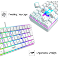 Miniatyrbild 4 av 5: Trådad RGB-speltangentbord, 61 tangenter bärbart minikompakt tangentbord med 11 Chroma RGB-bakgrundsbelysning, ABS flytande tangentlock, full anti-ghosting-tangenter Vit
