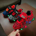Spiderman LED Sneakers med blinkende lys til børn 14cm rød Red EU22