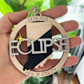 Miniatyrbild 3 av 5: Solförmörkelse 2024 Prydnad, Trä 2024 Eclipse Keepsake, Eclipse Souvenir - 12 Olika Stater Texas, New York