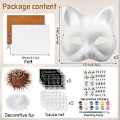 Miniatyrbilde 2 av 5: Kattemaske med pels og nettingøye, blanke papirmasker for DIY, hvite malepapirmasker, kattemaske for DIY Halloween Mardi Gras-fest Maroon-24pcs