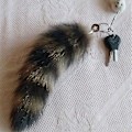 Miniatyrbillede 3 af 3: Sød Ræv Vaskebjørn Haler Nøglering Pels Vedhæng Nøglering Tasker Charm Nøgler Holder Par Nøgleringe