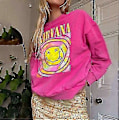 Miniatyrbild 1 av 2: Nirvana Smiley Face Crewneck Sweatshirt Heliconia Färg Nirvana Tröja L Pink
