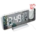 [RM]Projection Alarm Clock for Bedroom Digital Alarm Clock Projector White - White Digits