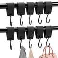 [RM] S-hooks, 10-pack S-hooks with leather loop, Hooks for clothes rail, Window hooks for hanging, Coat