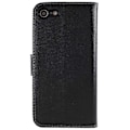 Miniatyrbild 2 av 5: Stativfunktion Äkta Läder Plånboksfodral med Säker Magnetisk Stängning för iPhone 8/7/SE (2020) Black Black