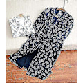 Miniatyrbild 3 av 5: Kimono Morgonrockar för Män Bomull Badrock Khan Ångad Klädsel Badrockar Långärmad Sovkläder Loungewear Nattkläder. Marinblå Leaf M