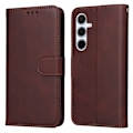 Miniatyrbild 2 av 8: SKALO Samsung A56 5G PU Läder Plånboksfodral - Fler Färger Brown Brun