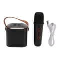 [RM] Karaoke Machine Stereo RGB Light Portable Bluetooth Speaker with 1 Microphone for Home Use Black