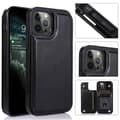 [RM] Case for iPhone 14 Pro black magnetic card holder compartment solid side sticker