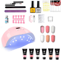 Miniatyrbild 1 av 4: Polygel Nagelkit med UV-lampa Nagelgel Färgset Multicolor multifärg