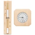 Miniatyrbild 1 av 10: vidaXL 2-i-1 Bastutermometer & Hygrometer Timglass Set Massiv Furu 550