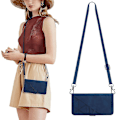 Miniatyrbillede 1 af 5: Etui til Tcl 30t med snor, crossbody halsrem, telefonetui, pung, magnetisk lædercover blue