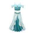 Miniatyrbild 3 av 5: Jasmine Prinsessdräkt för Flickor Utklädnad Födelsedag Halloween Party Kostym 2 pcs 150
