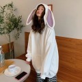 Miniatyrbild 2 av 5: Kanin Hoodie Vår Och Höst Koreansk Stil Lös Långärmad Topp Dam Huvtröja Purple M