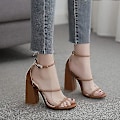 Miniatyrbild 4 av 5: Dam Sandaler-block Heel Open Toe Sandaler 38