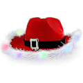 Miniatyrbillede 1 af 4: Lysende LED Rød og Hvid Julemand Cowboyhat colorful white