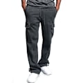 Miniatyrbillede 1 af 5: Herre Fleece Joggingbukser Cargo Combat Træningsbukser Baggy Bukser Sweatpants Dark Grey 2XL