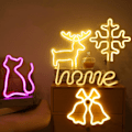 Miniatyrbild 3 av 5: LED Neonljus Väggkonstskylt Sovrumsdekor Hängande Nattlampa Hemfest Högtidsdekor Julklapp Snowflake