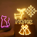 Miniatyrbillede 3 af 5: LED Neon Lys Vægkunst Skilt Soveværelse Indretning Hængende Natlampe Hjemmefest Ferie Indretning Julegave Cactus